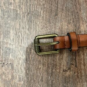 Brown Leather Thin Belt